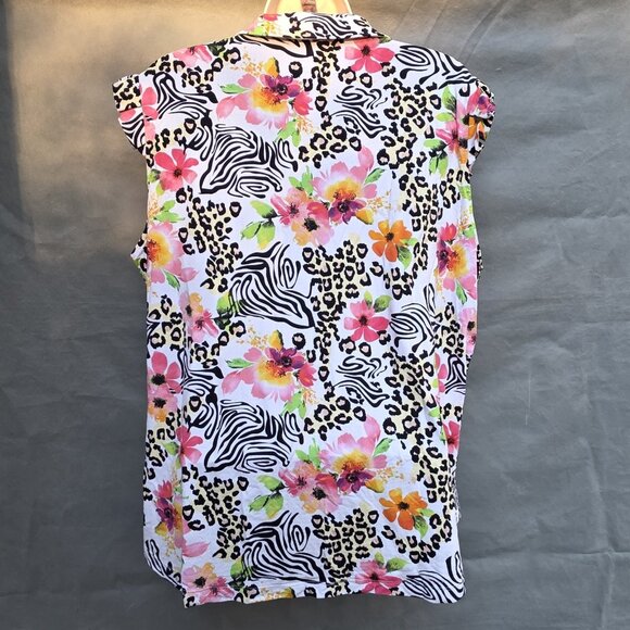 IBKUL Eva Hot Pink Ruffle Sleeveless Tennis Golf Athletic Shirt Top Women's XXL - Picture 2 of 6